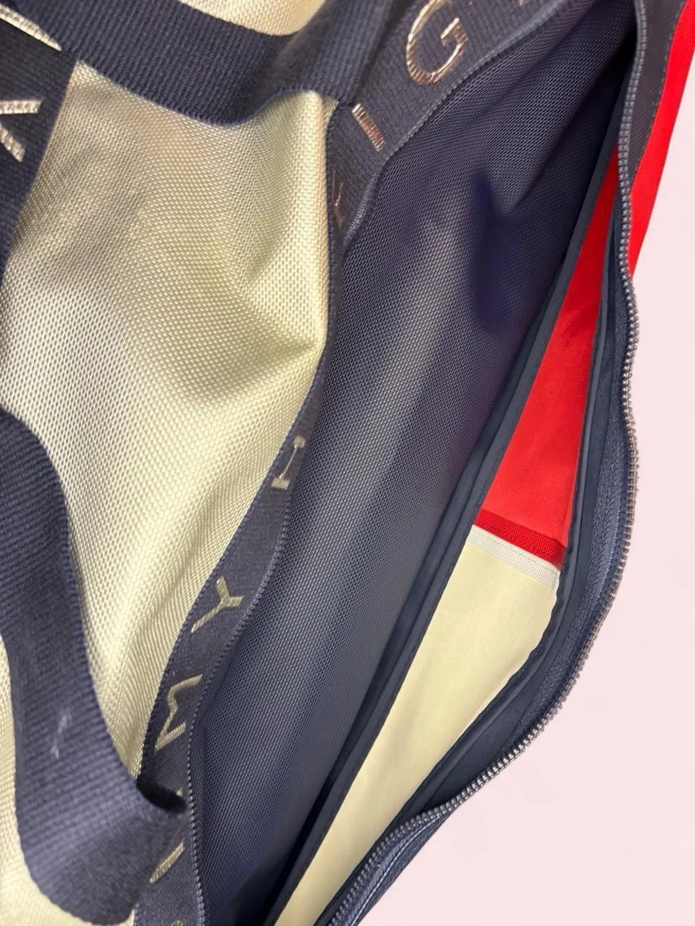 Tommy Hilfiger Colorblock Men’s Duffel Bag — Navy, White & Red
